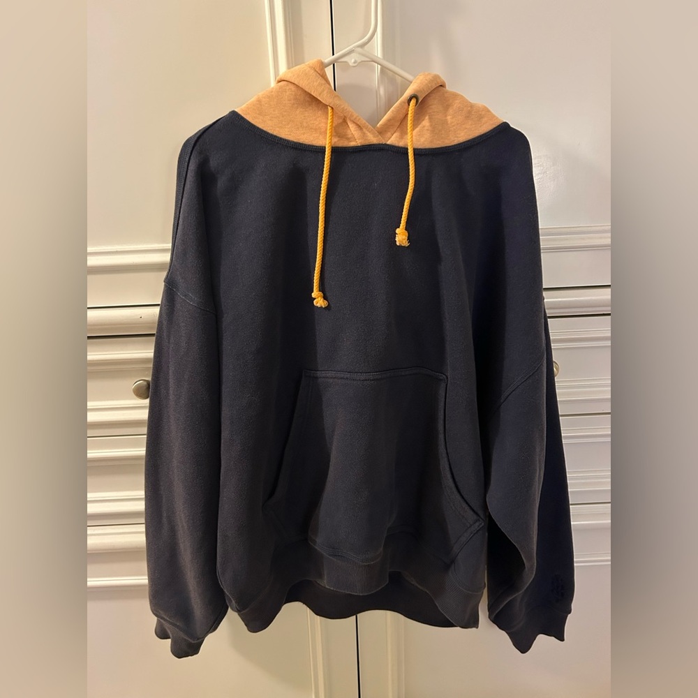 NWT Free People Two-Tone Hoodie with Kangaroo Pocket